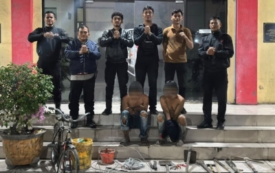 Patroli Dini Hari, Tim Macan Tangkap Terduga 2 Pencuri Kabel Fiber Optik