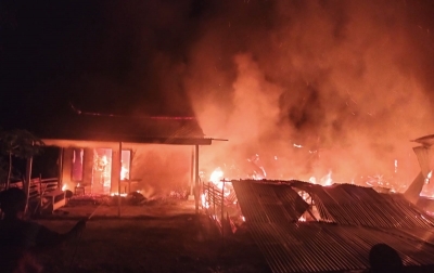 4 Rumah Hangus Terbakar di Pasir Mbellang Dairi