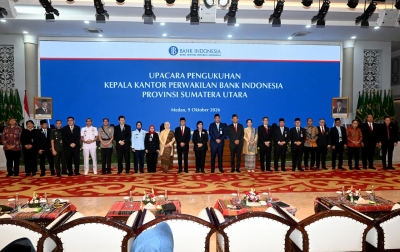Pengukuhan Kepala BI Sumut, Bobby Nasution Tekankan Pemerataan Ekonomi